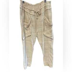 FREE PEOPLE Sweet Escape Pull on Pants. NWOT. Neutral Beiges. S